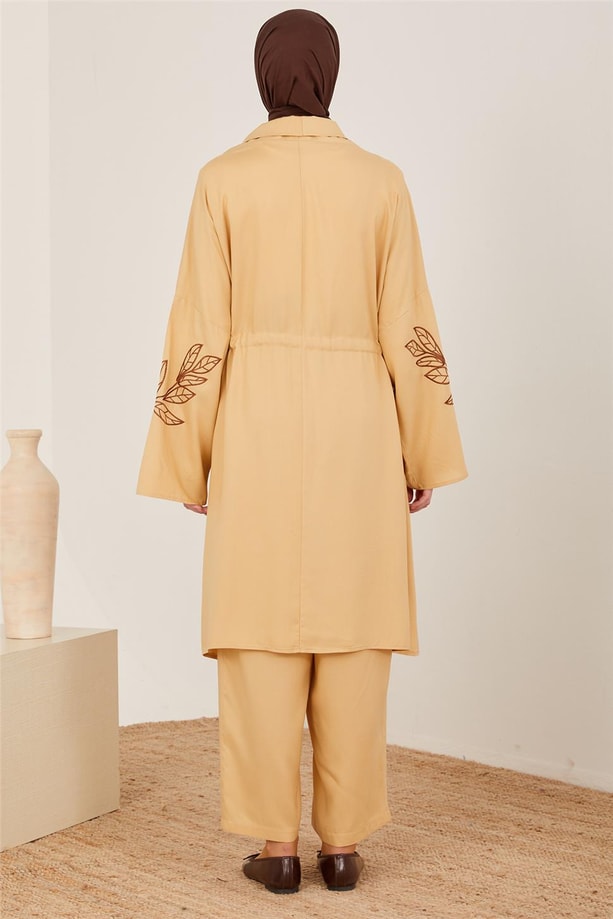 Armine İşlemeli Kimono Takım 23Y6638 Bej