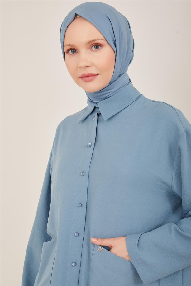 Armine Önü Bağlanabilen Etekli Takım 23Y6639 Gri Mavi