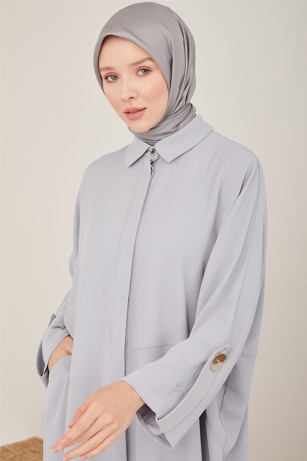 Armine Oversize Apoletli Kap 23Y7002 Gri