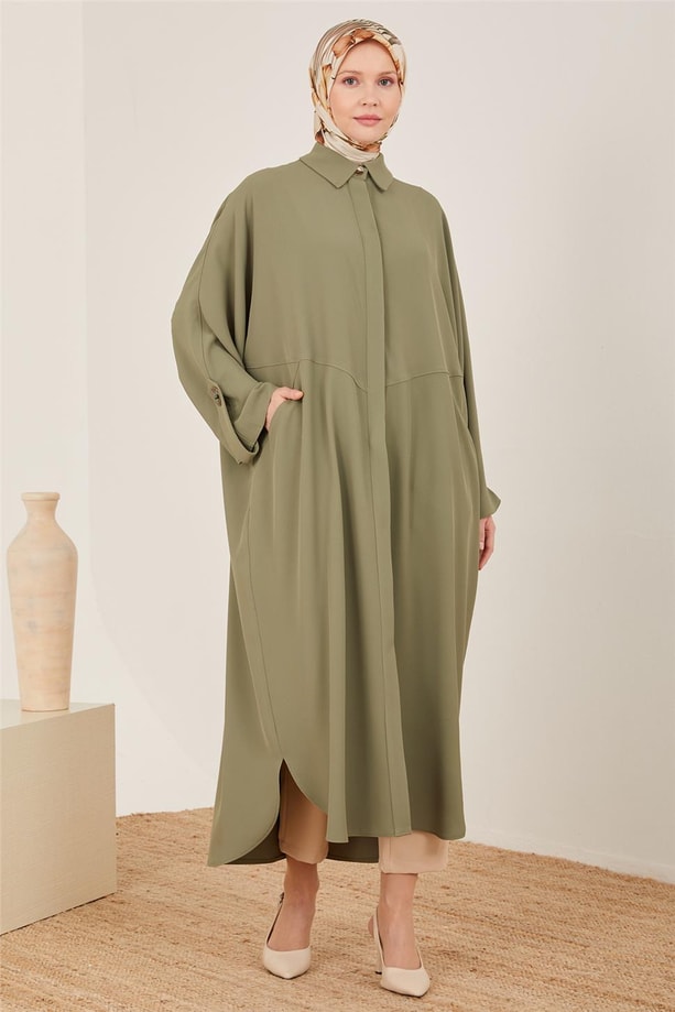 Armine Oversize Apoletli Kap 23Y7002 Haki