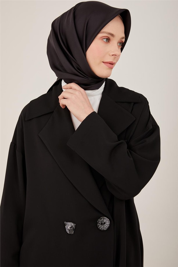 Armine Çift Yakalı Kap 23Y7003 Siyah