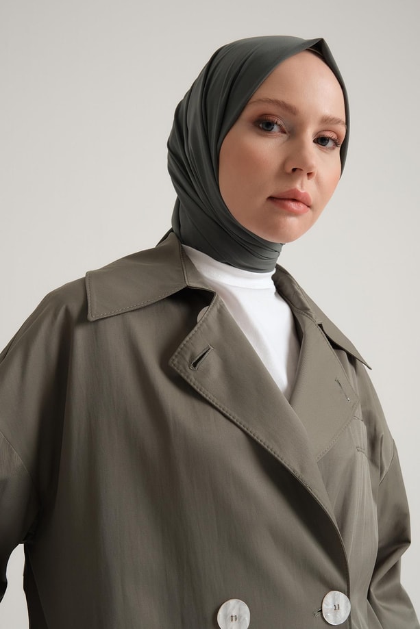 Armine Yarım Astarlı Pamuk Oversize Kap 23Y7007 Haki