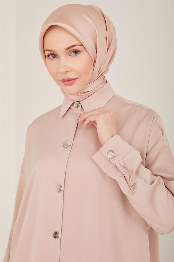 Armine Gömlek 23YD8300-1 Pudra