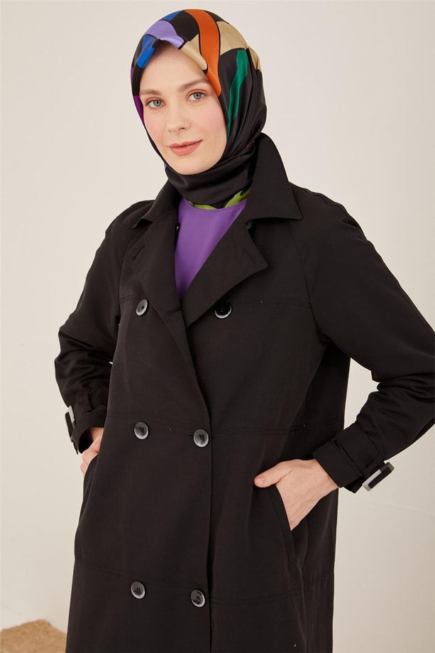 Armine Kesikli Pardesü 23Y8302 Siyah