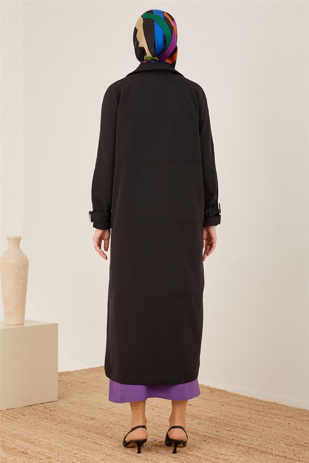 Armine Kesikli Pardesü 23Y8302 Siyah