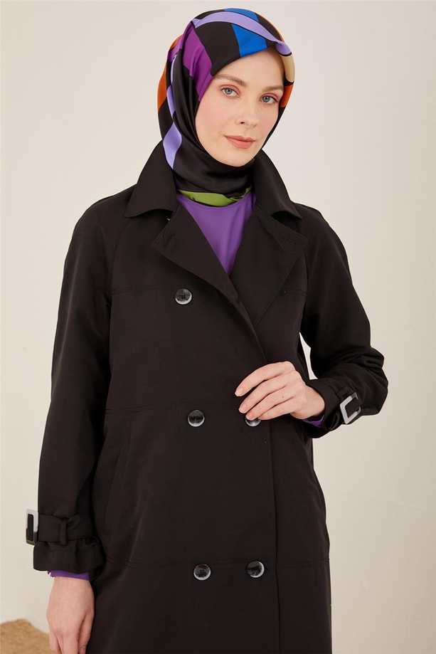 Armine Kesikli Pardesü 23Y8302 Siyah