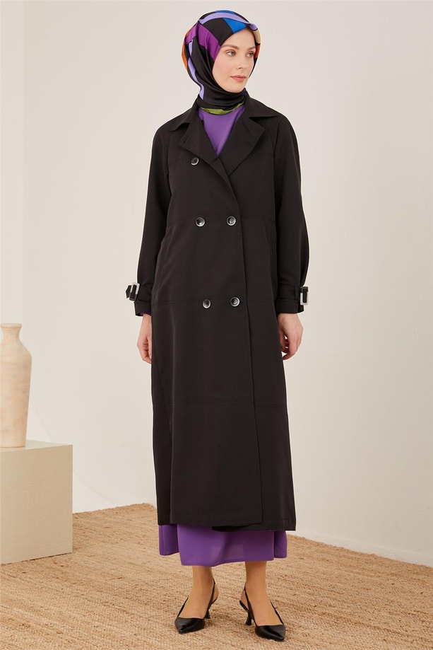 Armine Kesikli Pardesü 23Y8302 Siyah
