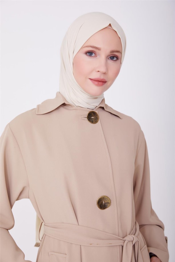 Armine Kol Fleto İlikli Pardesü 23Y8304 Bej