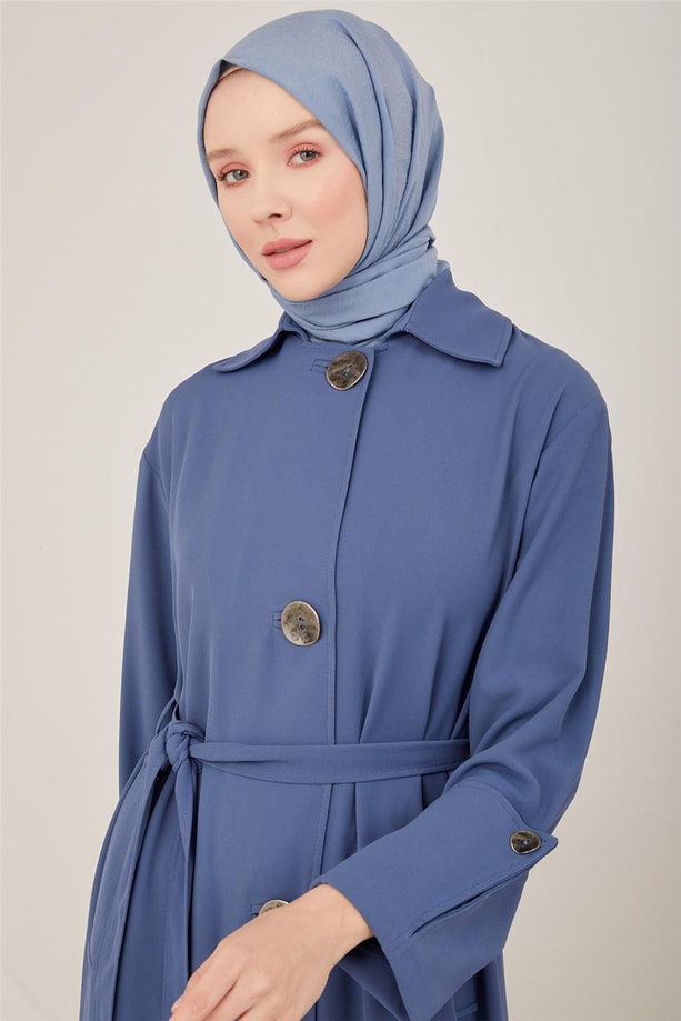 Armine Kol Fleto İlikli Pardesü 23Y8304 İndigo