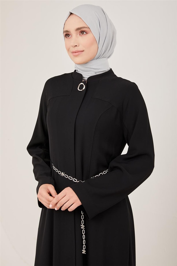 Armine Logolu Kemerli Kup Detaylı Pardesü 23Y8309 Siyah
