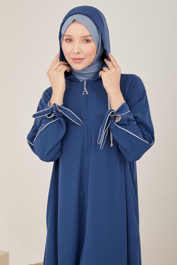 Armine Biyeli Ve Fermuarlı Ferace 23Y8403 İndigo