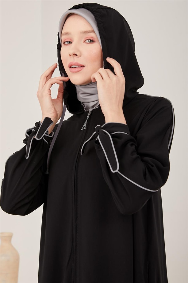 Armine Biyeli Ve Fermuarlı Ferace 23Y8403 Siyah