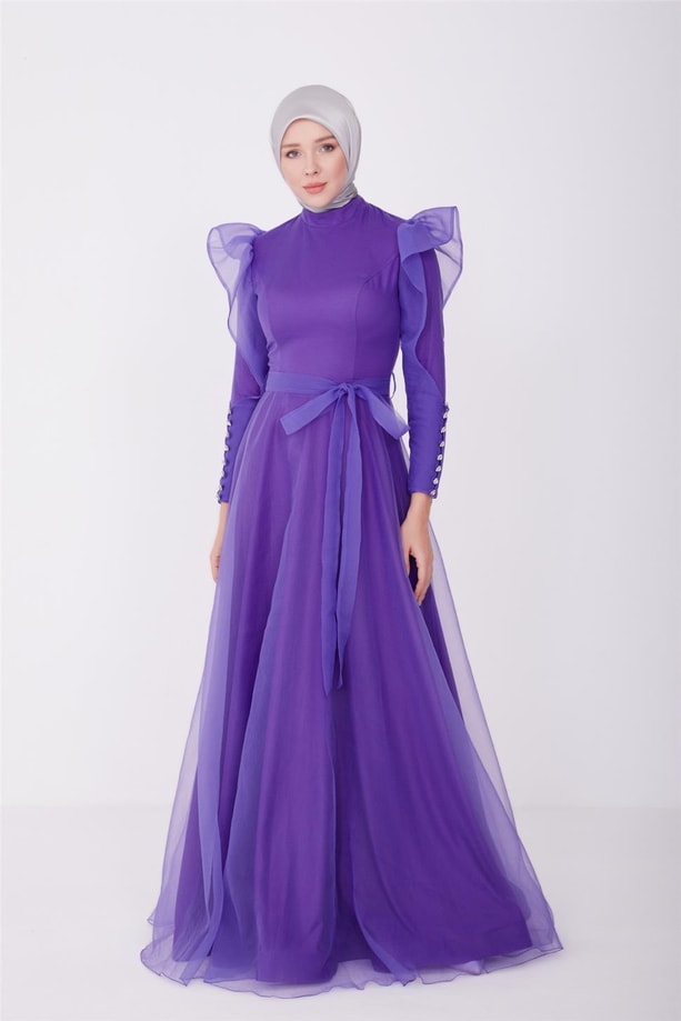 Armine Abiye Elbise 23YD8500 Menekşe