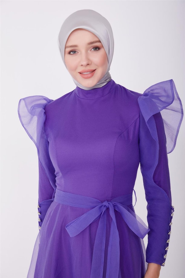 Armine Abiye Elbise 23YD8500 Menekşe