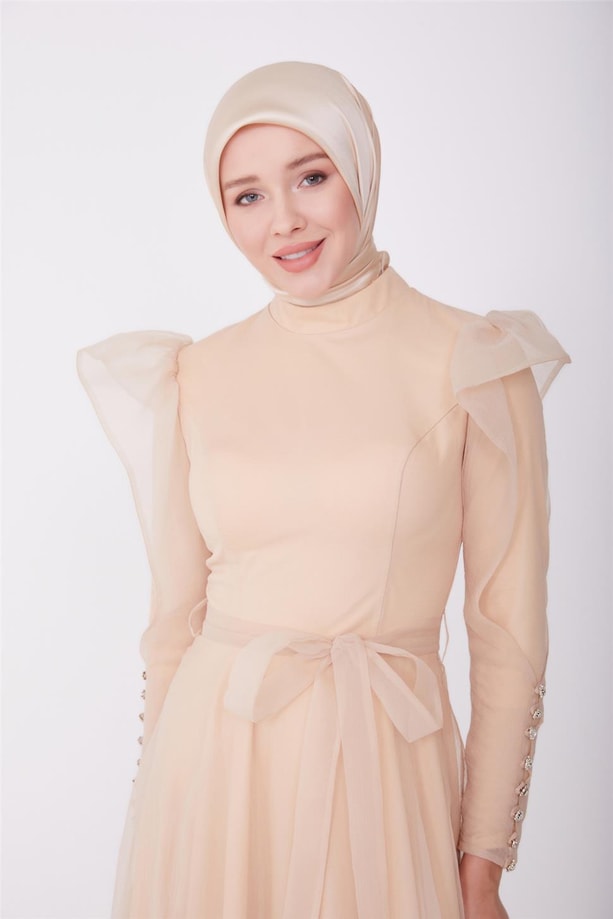  Armine Abiye Elbise 23YD8500 Gold