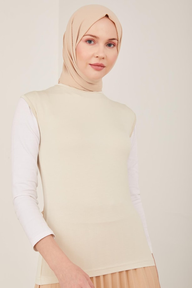 Armine Sıfır Kol Badi 23YD9038-1 Bej