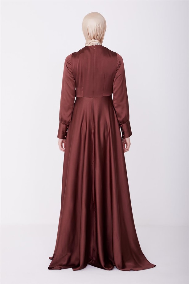 Armine Abiye Elbise 23Yd9105 Kahverengi