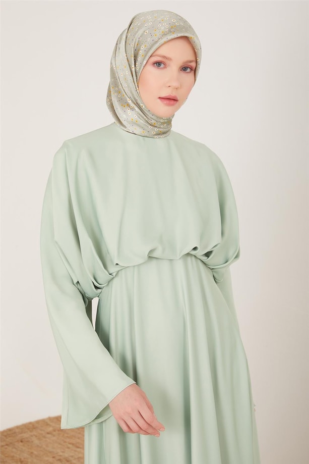 Armine Belinden Dökümlü Şık Elbise 23Y9601 Mint