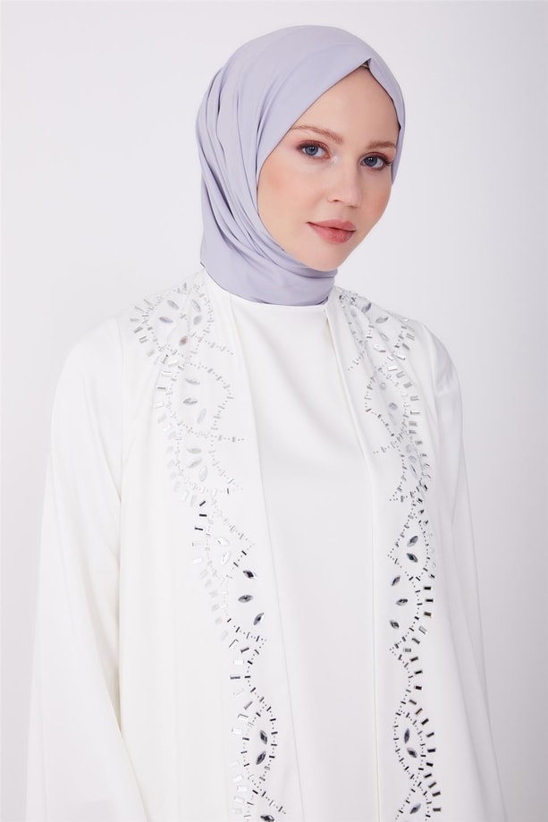 Armine Taşlı Takım Gibi Görünen Elbise 23Y9601 Beyaz