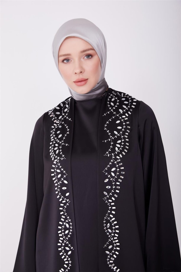 Armine Taşlı Takım Gib Görünen Elbise 23Y9601 Siyah