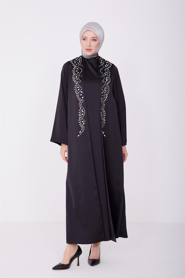 Armine Taşlı Takım Gib Görünen Elbise 23Y9601 Siyah