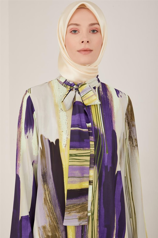 Armine Şifonlu Elbise 23Y9605 MOR