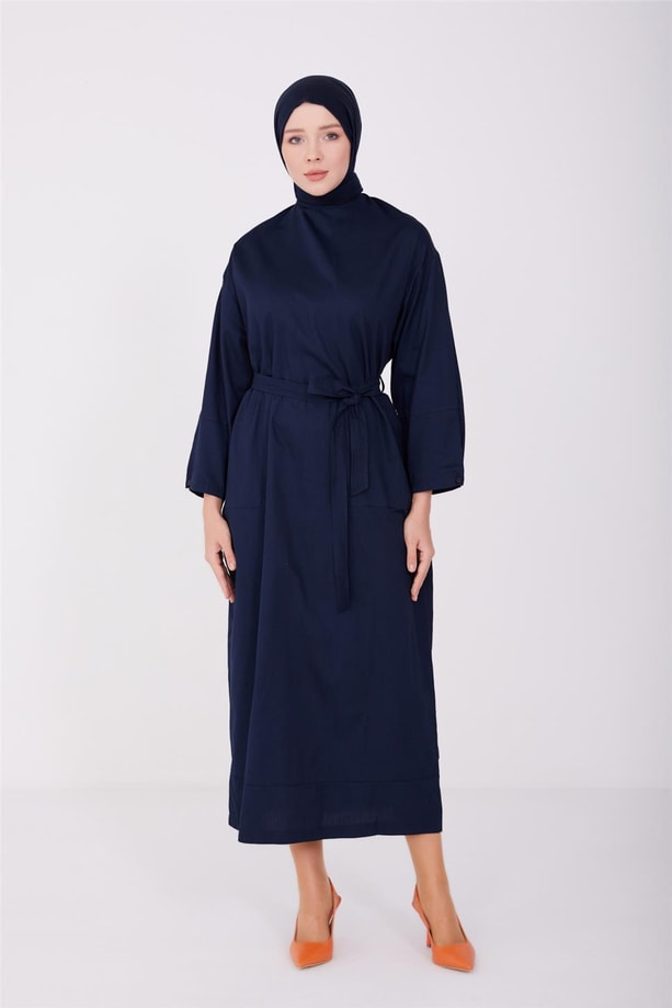 Armine Gabardin Kuşaklı Spor Elbise 23Y9606 Lacivert