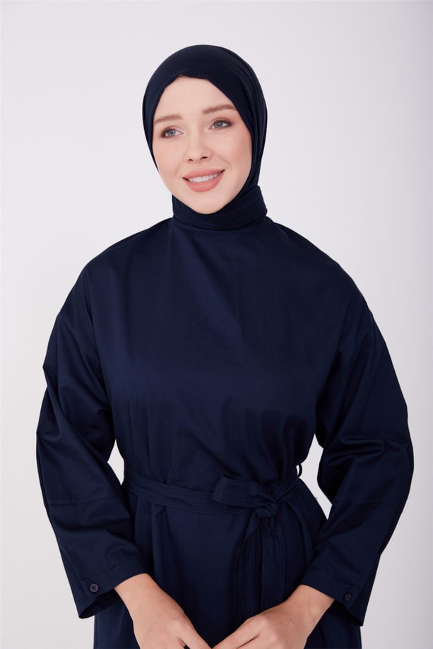 Armine Gabardin Kuşaklı Spor Elbise 23Y9606 Lacivert