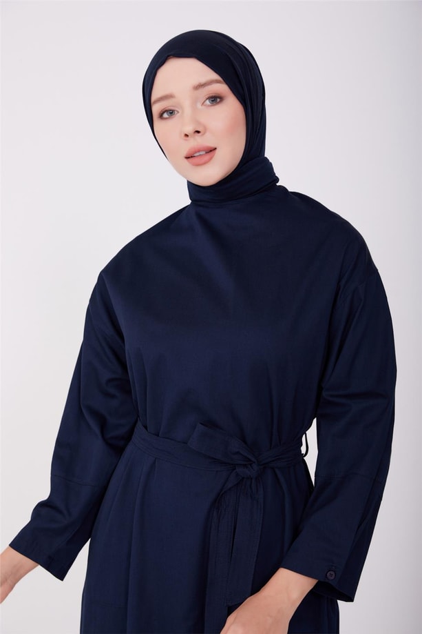 Armine Gabardin Kuşaklı Spor Elbise 23Y9606 Lacivert