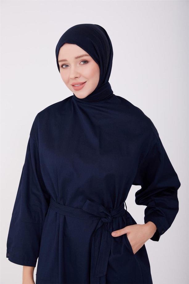 Armine Gabardin Kuşaklı Spor Elbise 23Y9606 Lacivert