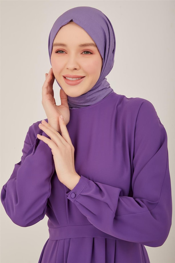 Armine Beli Pile Detaylı Aller Kuşaklı Elbise 23Y9613 Ametist