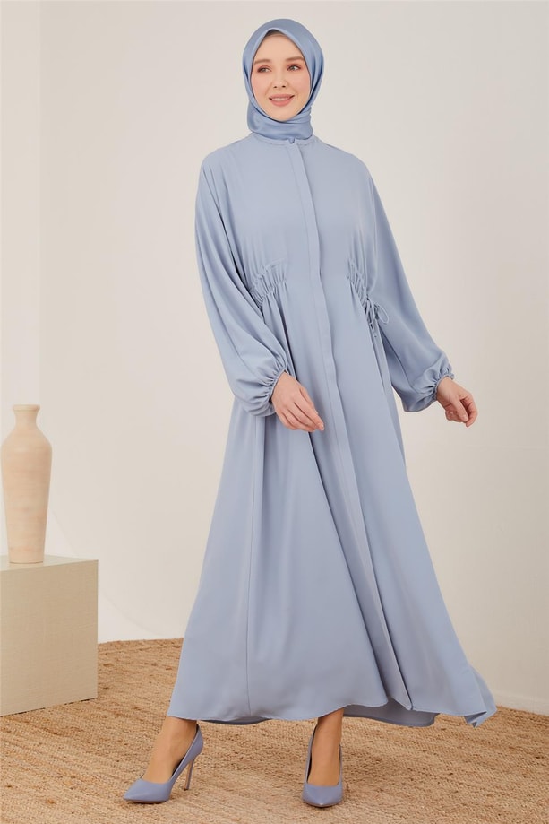 Armine Beli Tünelli Elbise 23Y9639 Gri Mavi