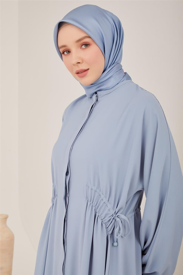 Armine Beli Tünelli Elbise 23Y9639 Gri Mavi