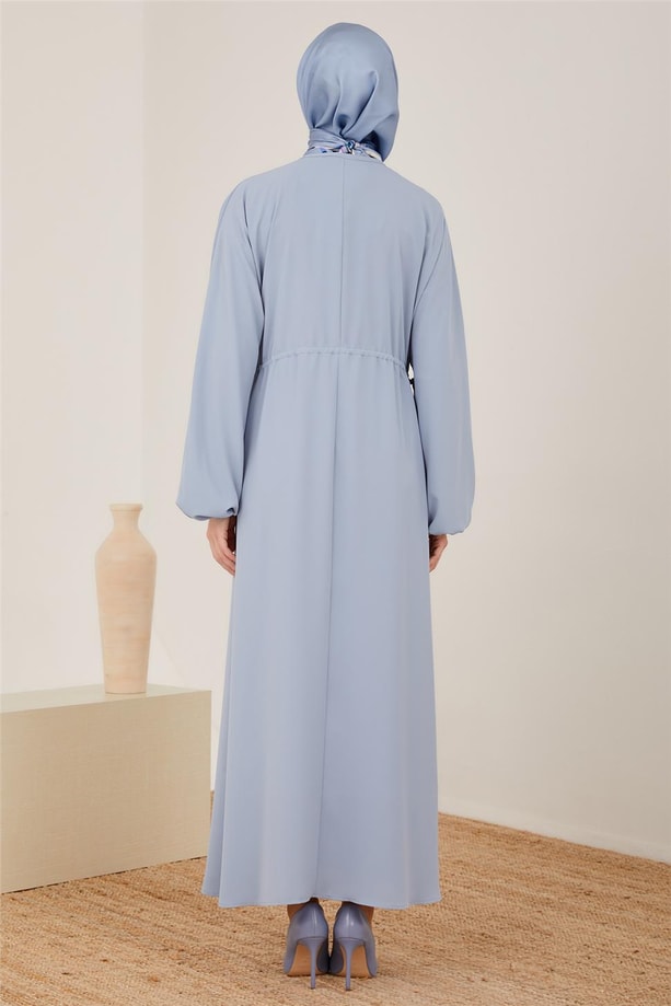 Armine Beli Tünelli Elbise 23Y9639 Gri Mavi