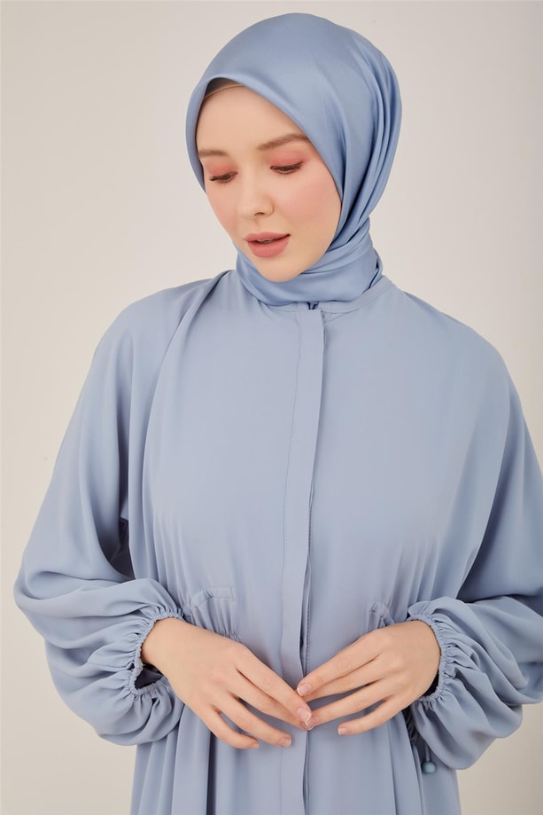 Armine Beli Tünelli Elbise 23Y9639 Gri Mavi