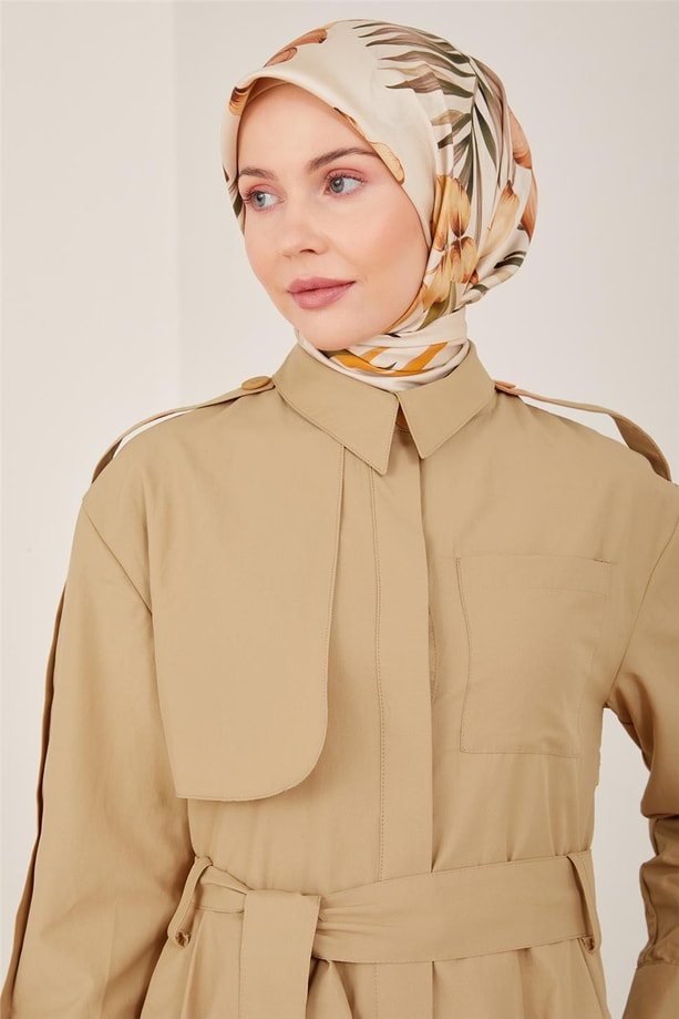 Armine Rüzgarlıklı Pamuk Elbise 23Y9640 Camel
