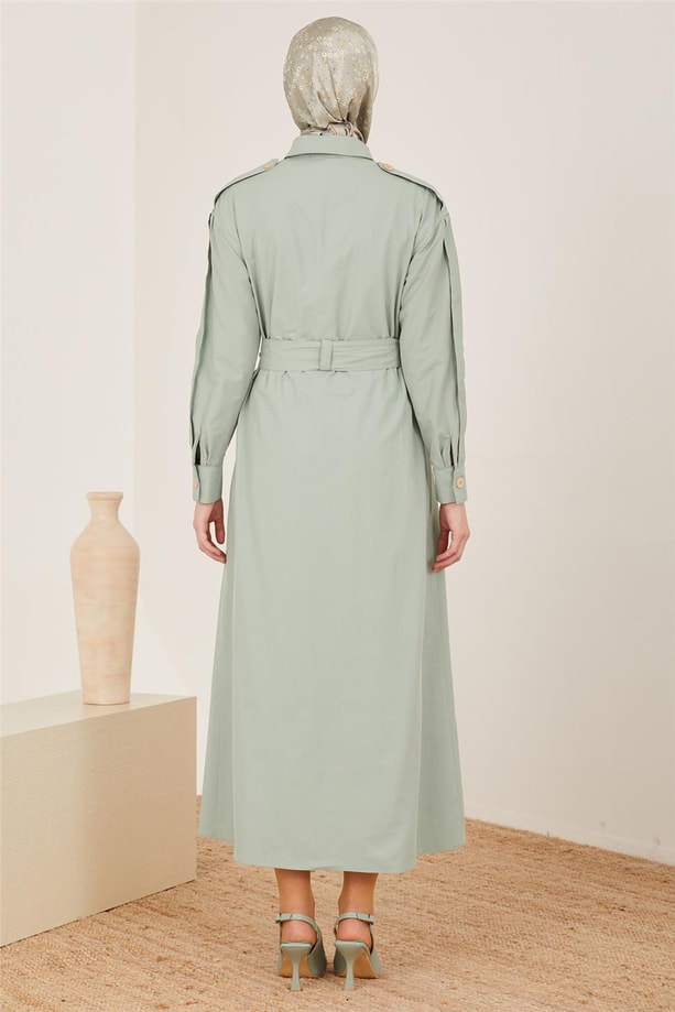 Armine Rüzgarlıklı Pamuk Elbise 23Y9640 Haki