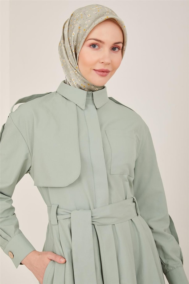 Armine Rüzgarlıklı Pamuk Elbise 23Y9640 Haki