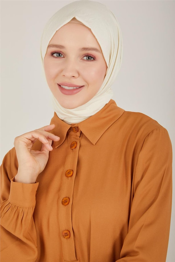 Armine Üçgen Büzgülü Viskon Elbise 23Y9666 Çikolata