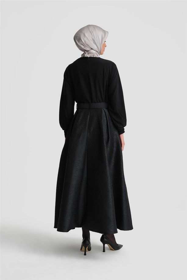 Armine Jakarlı Kabarık Etek 24K1700 Siyah