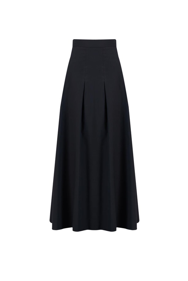 Armine Pileli Pamuk Etek 24K1705 Siyah