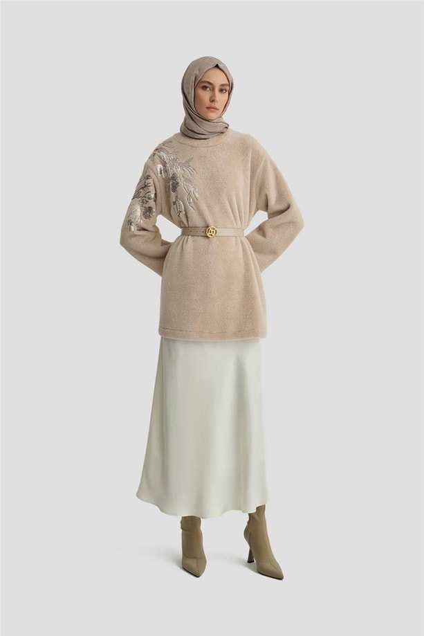 Armine Simli Lastikli Kloş Etek 24K1714 Aytaşı