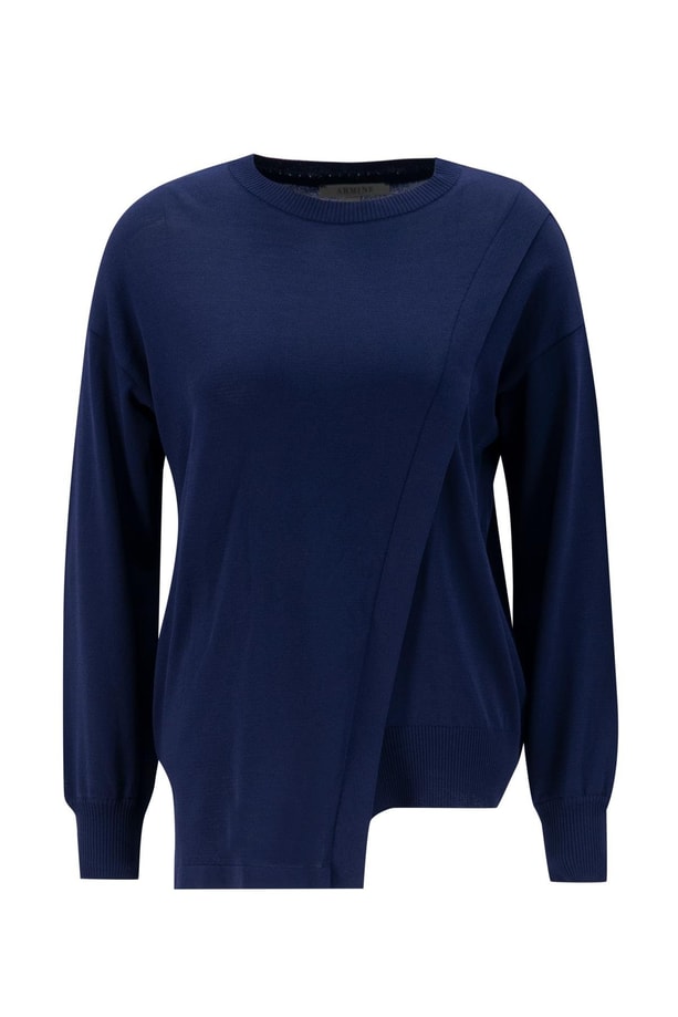 Armine Aller Detaylı Triko Kazak 24KD2005 Lacivert