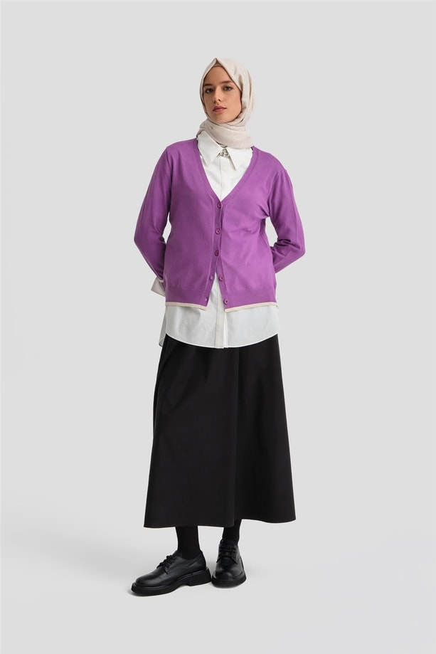 Armine Hırka 24KD2402 Mor