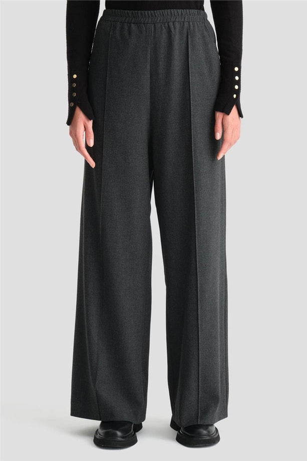 Armine Beli Lastikli Palazzo Pantolon 24K2703 Antrasit