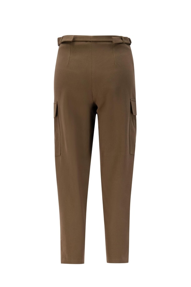 Armine Beli Daraltılabilen Gabardin Pantolon 24K2705 Haki