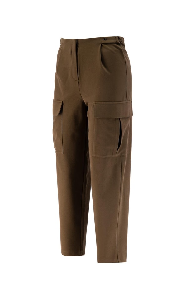 Armine Beli Daraltılabilen Gabardin Pantolon 24K2705 Haki