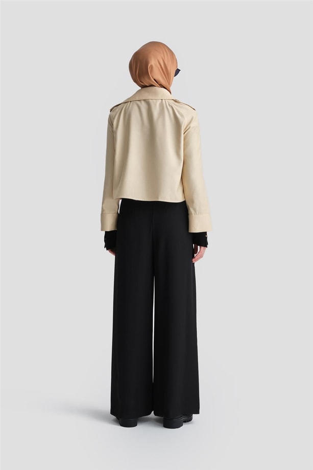 Armine Pileli Pantolon Etek 24K2715 Siyah