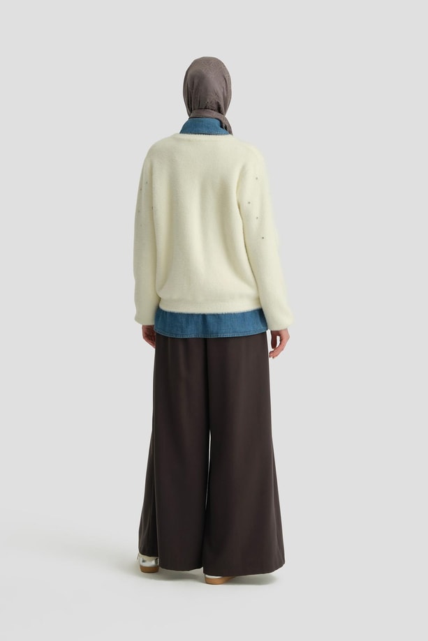 Armine Taş Detaylı Kazak 24KD2806 Aytaşı