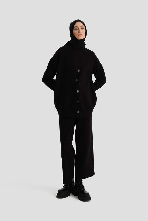 Armine Triko Hırkalı Takım 24KD2808 Siyah